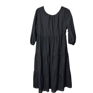 Atmos&Here Black Cotton Maxi Dress